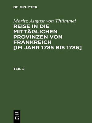 cover image of Moritz August von Thümmel